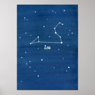 Poster Leo Constellation Stars Ciel de nuit