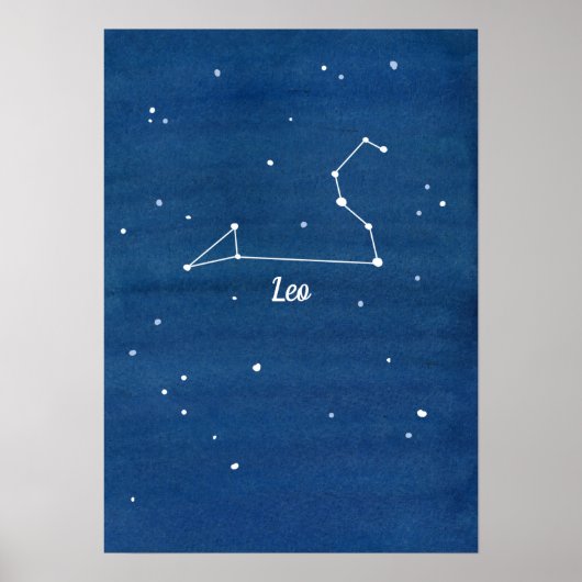 Poster Leo Constellation Stars Ciel de nuit (Devant)