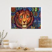 Poster Leo Lion, Calme et Fierce (Cuisine)