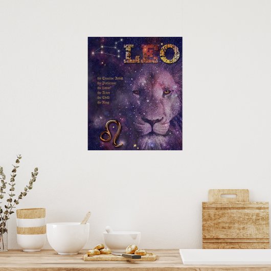 Poster Leo ♌ (personnalisable) (Cuisine)