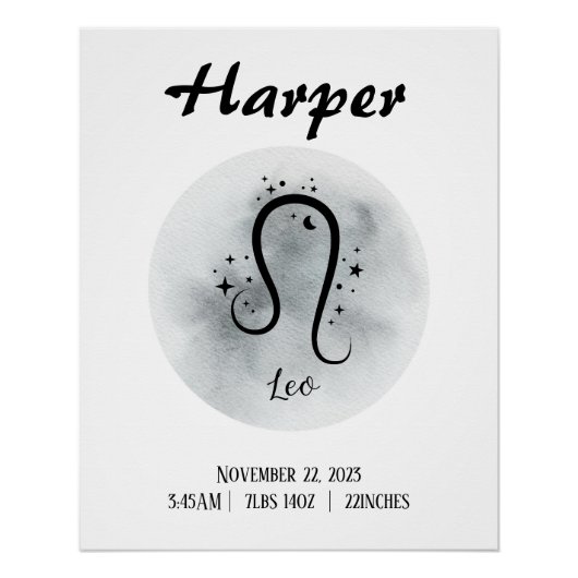 Poster Leo personnalisé Zodiac personnalisé (Devant)