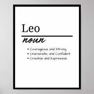 Poster Leo, Petit Nom Personnalisé Définition