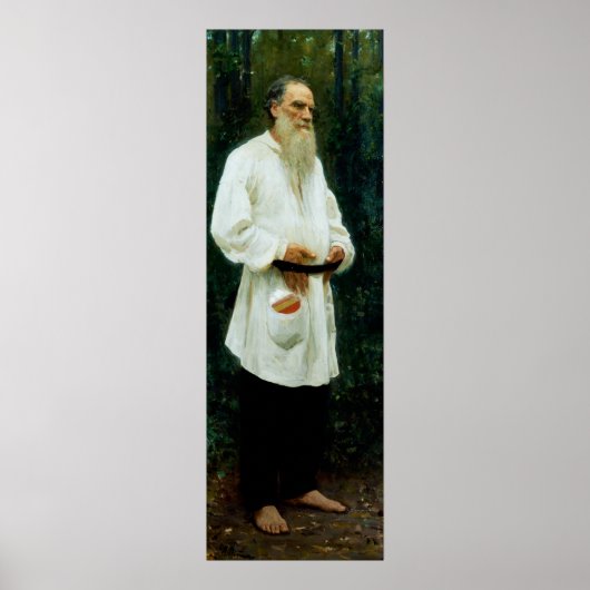 Poster Leo Tolstoï Barefoot par Ilya Repin (Devant)