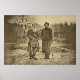 Poster Leo Tolstoï et l'auteur Maxim Gorky