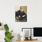 Poster Leo Tolstoï "La guerre est injuste" Citation de la (Bureau à domicile)