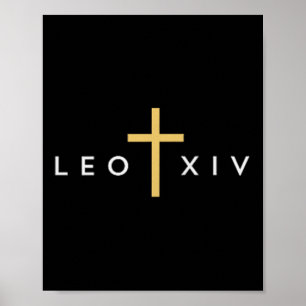 Poster Léo Xiv Pape Croix Mince Foi Chrétienne Jésus Mini