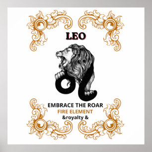 Poster Léo Zodiaque Royal Embrasser le Rugissement de l