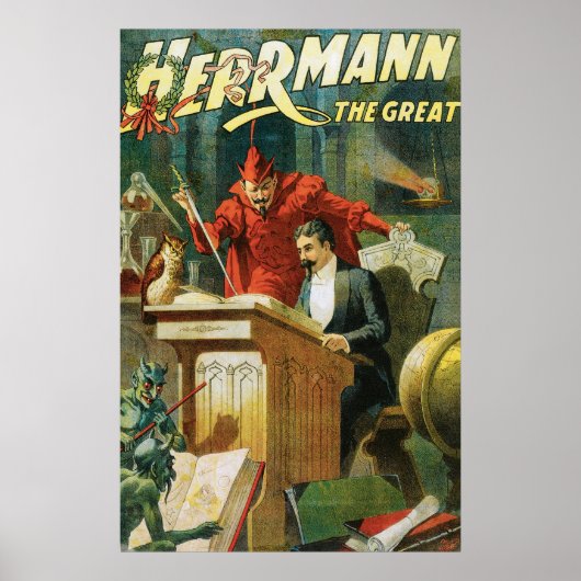 Poster Leon Herrmann Le Grand ~ Vintage Magic Act (Devant)