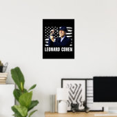 Poster Leonard Cohen American Flag (Bureau à domicile)