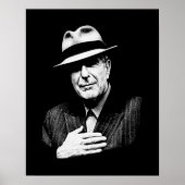 Poster Leonard Cohen - Black and White Music Legend (Devant)