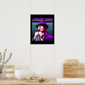 Poster Leonard Cohen Faded 80s Design esthétique Vintage (Cuisine)