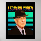 Poster Leonard Cohen Retro Portrait (Devant)