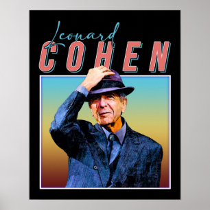 Poster Leonard Cohen Retro Style musique cadeaux