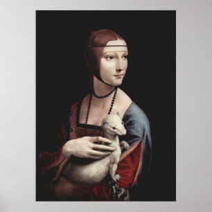 Poster Léonard de Vinci - Dame avec une mine