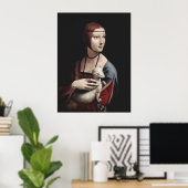 Poster Léonard de Vinci - Dame avec une mine (Bureau à domicile)