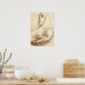 Poster Léonard de Vinci Étude des armoiries et des mains  (Cuisine)