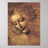 Poster Leonard de Vinci _ La Scapigliata