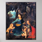 Poster Léonard de Vinci - La Vierge des Rochers, (Devant)