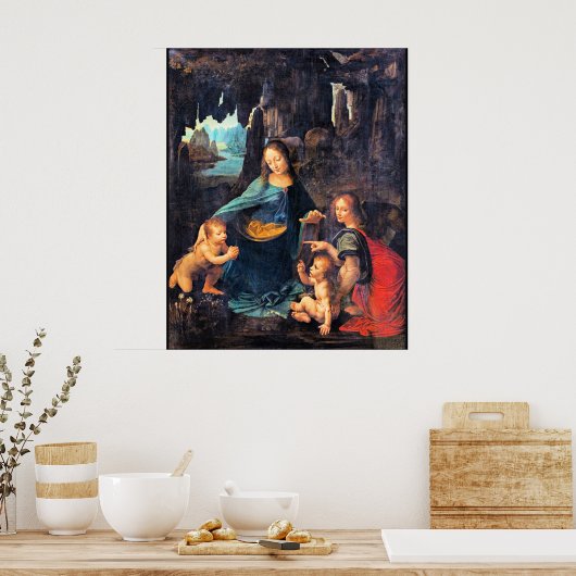 Poster Léonard de Vinci - La Vierge des Rochers, (Cuisine)