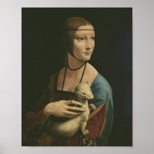 Poster Léonard de Vinci Lady avec une mine