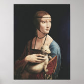 Poster Léonard de Vinci Lady avec une peinture d'Ermine (Devant)