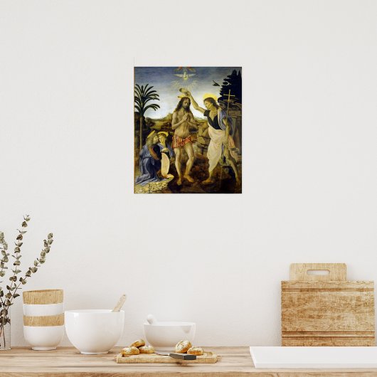 Poster Léonard de Vinci Le baptême du Christ (Cuisine)