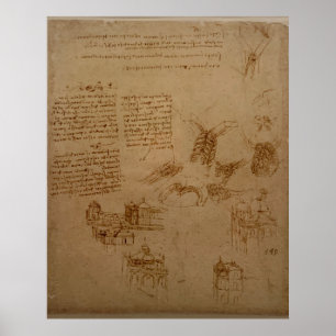 Poster Leonardo, Codex Atlantique - Les architectes