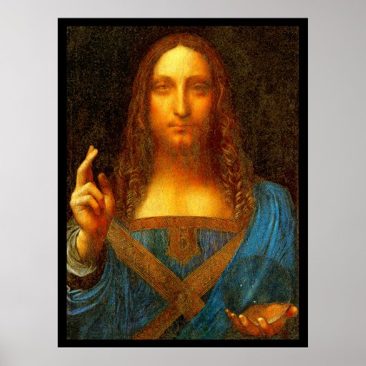 Poster Leonardo da Vinci 1500 Salvator Mundi Art (Devant)