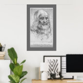 Poster Leonardo Da Vinci - Autoportrait (Bureau à domicile)