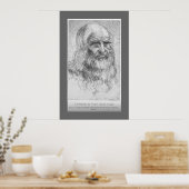 Poster Leonardo Da Vinci - Autoportrait (Cuisine)