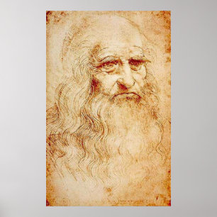 Poster Leonardo da Vinci - autoportrait