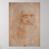 Poster Leonardo Da Vinci, Autoportrait Présumé (Devant)