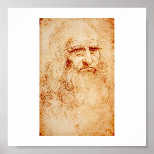 Poster Leonardo Da Vinci Autoportrait vers 1510-1515 (Devant)