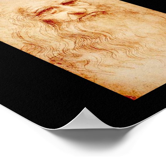 Poster Leonardo Da Vinci Autoportrait vers 1510-1515 (Coin)