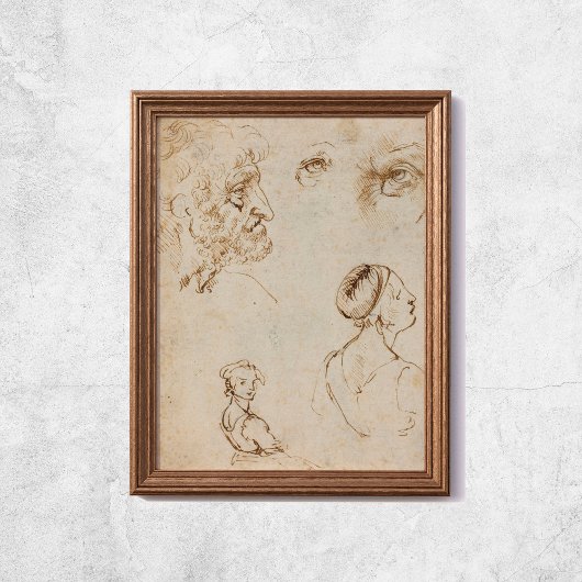 Poster Leonardo Da Vinci Croquis Art Célèbre