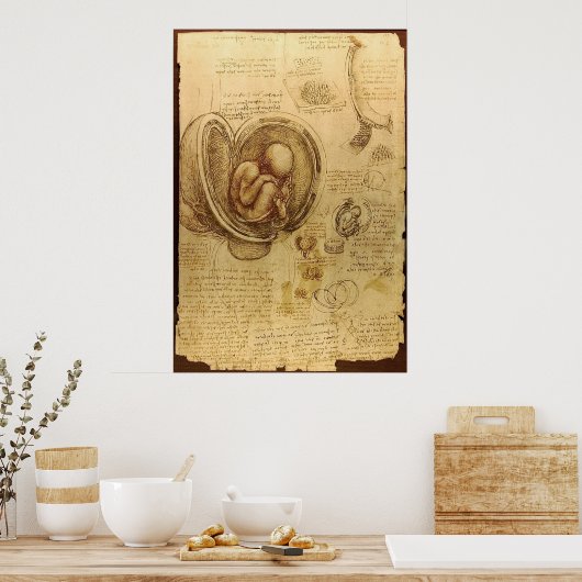 Poster Leonardo Da Vinci - Étude de l'anatomie (Cuisine)