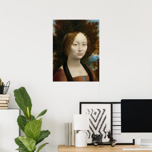 Poster Leonardo Da Vinci Ginevra De Benci Ancien Art Célè (Bureau à domicile)