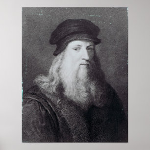 Poster Leonardo da Vinci, gravé par Raphael