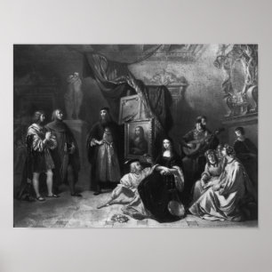 Poster Leonardo da Vinci peignant le Gioconda