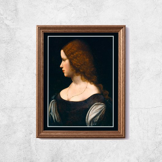 Poster Leonardo Da Vinci Portrait Jeune Dame Célèbre Art