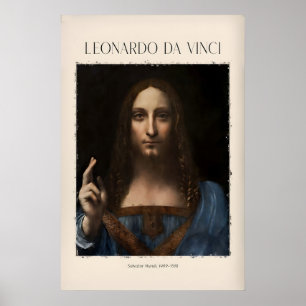 Poster Leonardo da Vinci Salvator Mundi c1500 Portrait de