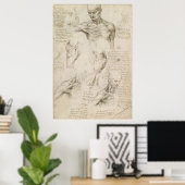 Poster Leonardo dessin anatomique de l'épaule et du cou (Bureau à domicile)