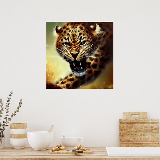 Poster Leopard (10) Chat sauvage (Cuisine)