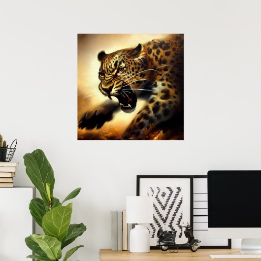 Poster Leopard (11) Chat sauvage (Bureau à domicile)