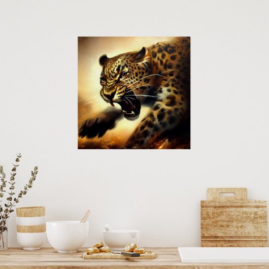 Poster Leopard (11) Chat sauvage (Cuisine)