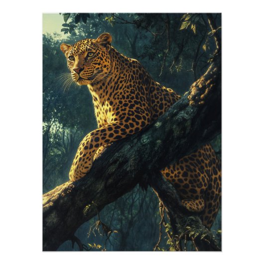 Poster Leopard à la veille (Devant)