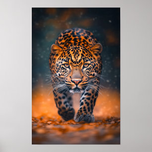 Poster Léopard Animal Sauvage Se Reposant Environnement N