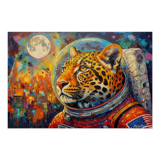 POSTER LÉOPARD ASTRONAUTE-QUI RENTRE À LA MAISON 2 (Devant)
