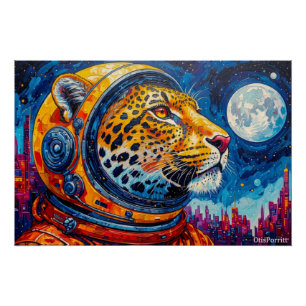 POSTER LÉOPARD ASTRONAUTE - RETOUR À LA MAISON 13