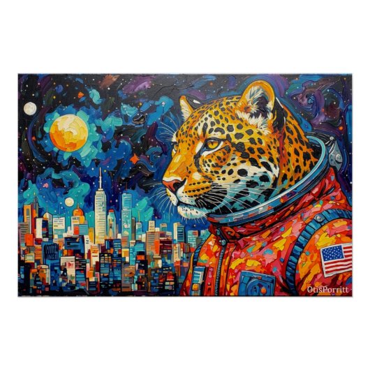POSTER LÉOPARD ASTRONAUTE - RETOUR À LA MAISON 3 (Devant)